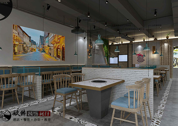 銀川韓式烤肉店設(shè)計效果圖|镹臻設(shè)計